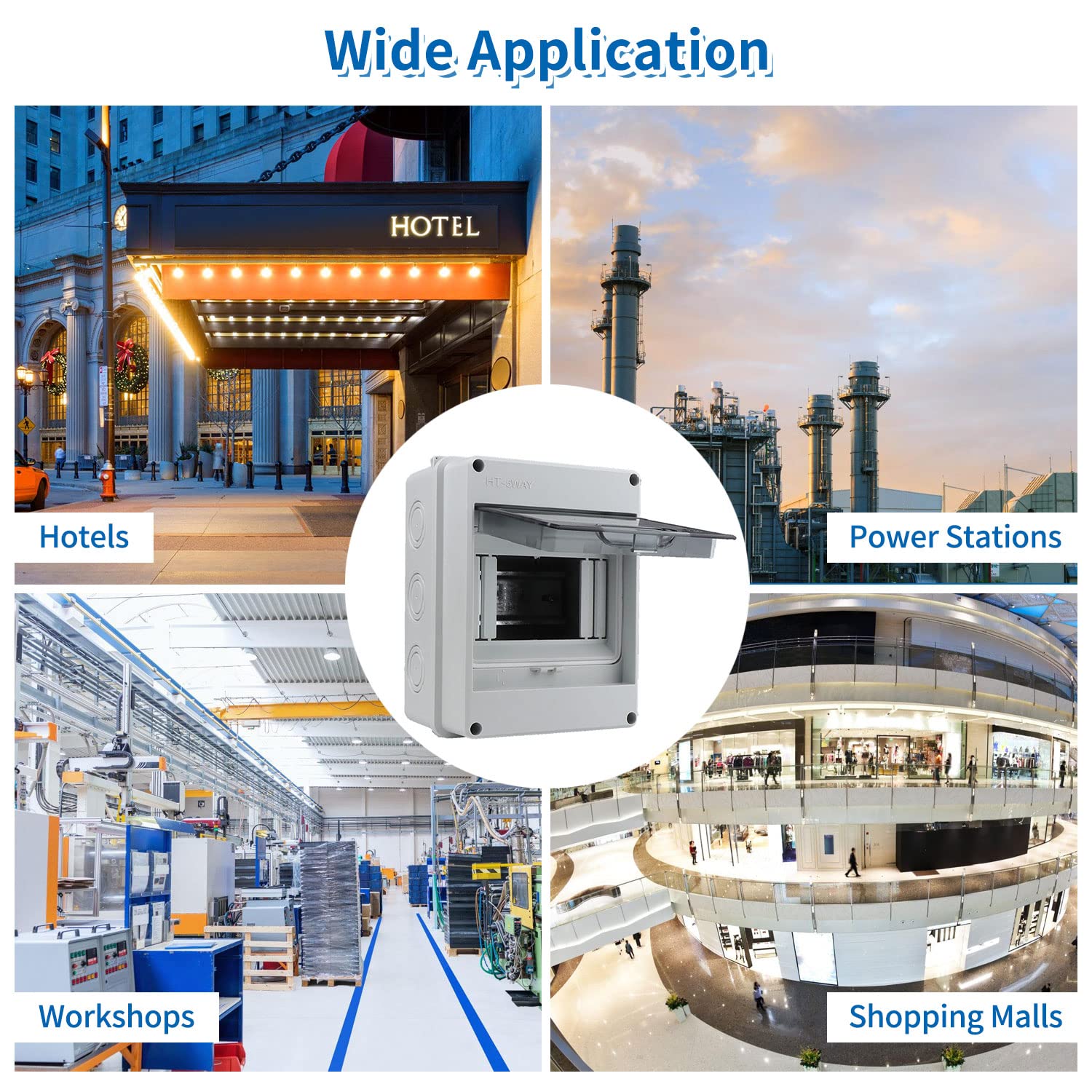 Caja Eléctrica Impermeable IP65 | Con 5 Interruptores (6A,10A,20A,32A), 63A, Para Interior Y Exterior