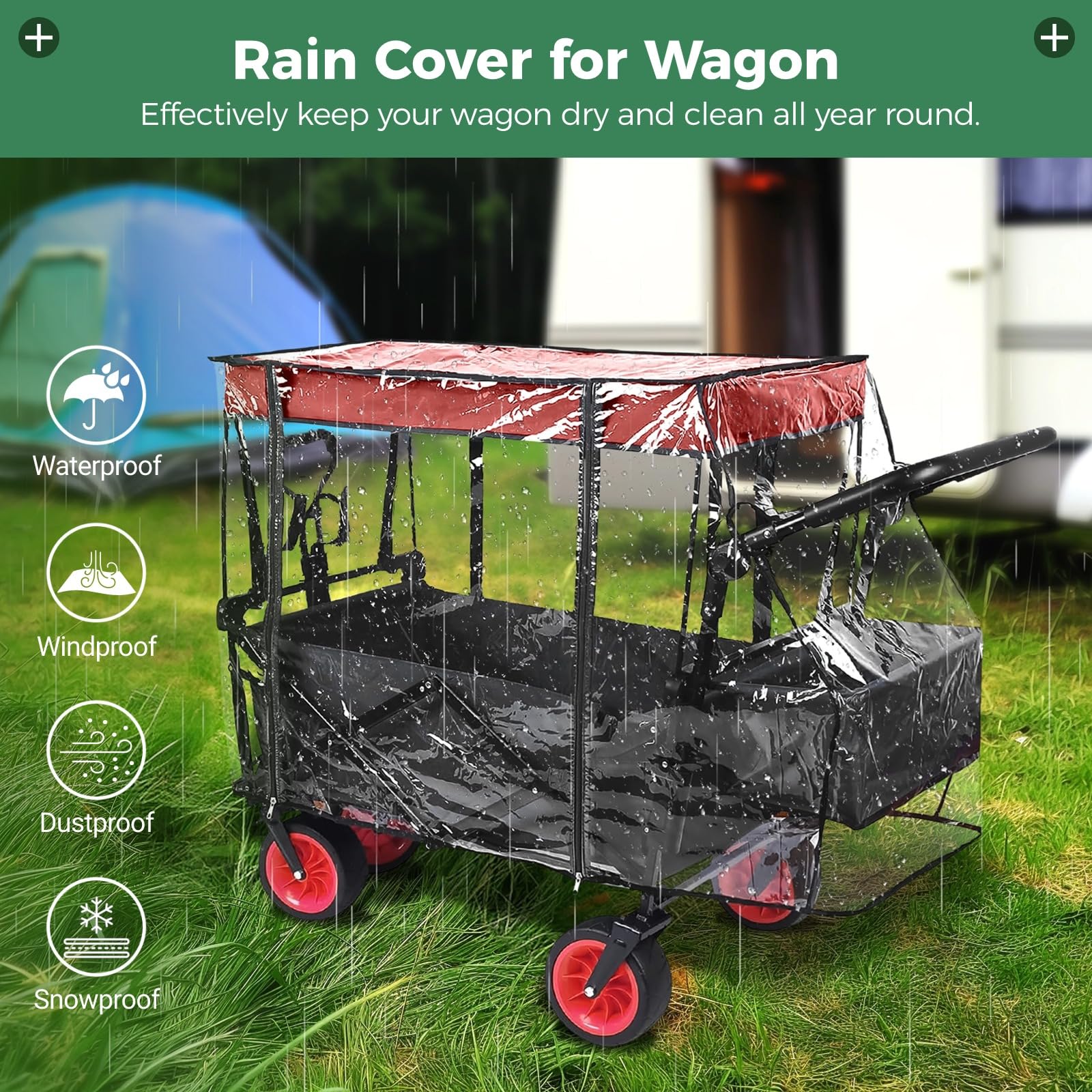 Housse De Pluie Pour Chariot De Camping, Housse De Pluie Pour