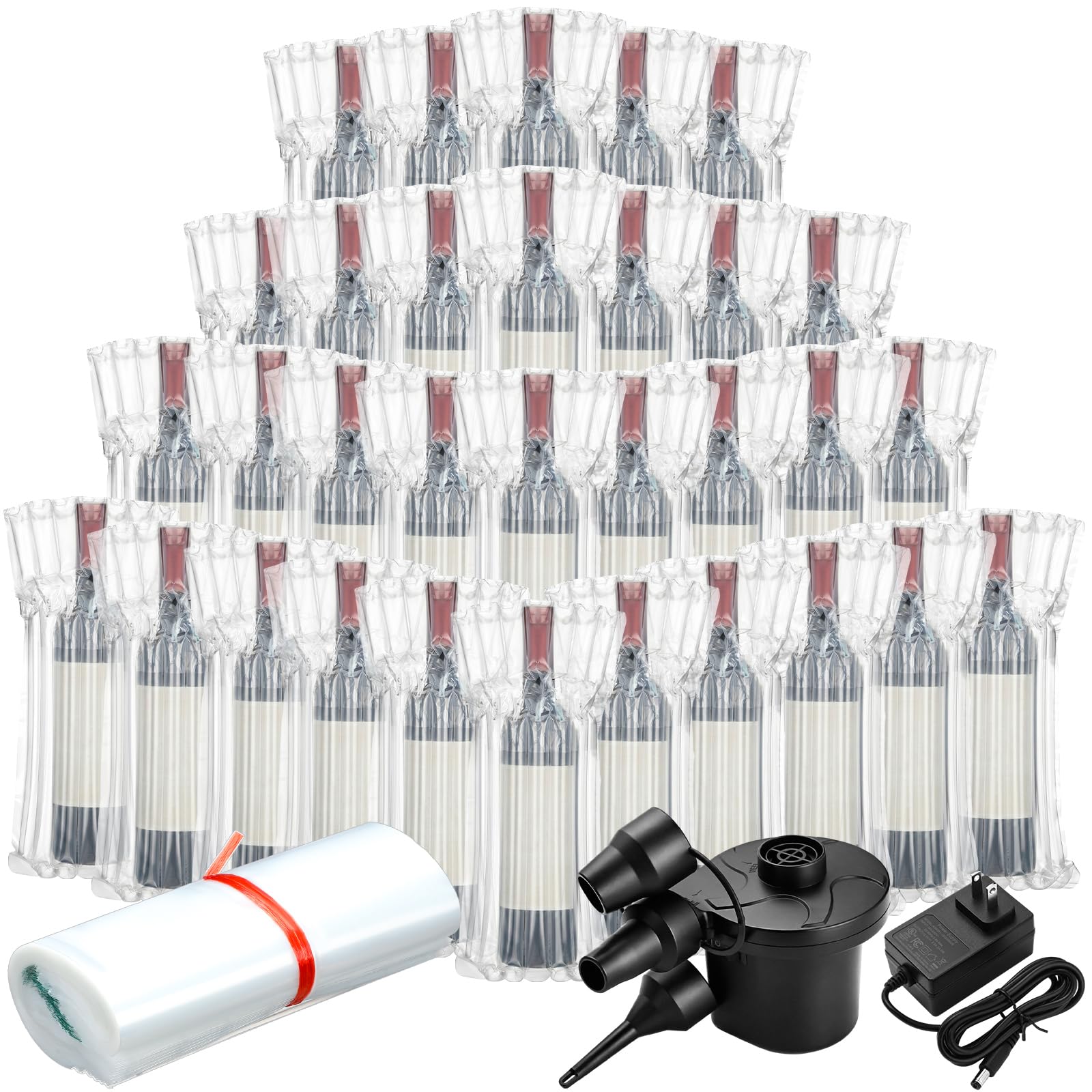 Bolsas protectoras de vino inflables y reutilizables con bomba para envíos seguros