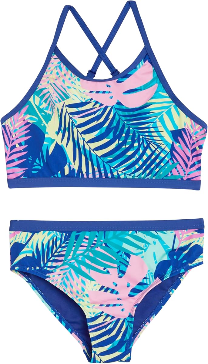 Lands' End Conjunto de bikini con correa ajustable UPF 50+ para niña
