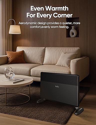 Miniatura 4 de Ballu Calentador de panel de convección, calentador de espacio de 1500 W para uso interior de habitación grande con termostato programable, control