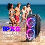 240W Haut-parleurs Bluetooth sans fil, 115dB Bass profond, Grand Haut Parleur Bluetooth Party Box, Boombox portable,IPX6 Party étanche haut-parleurs extérieurs, RGB Lumières, 24H, MIC & Guitare en, TF, AUX