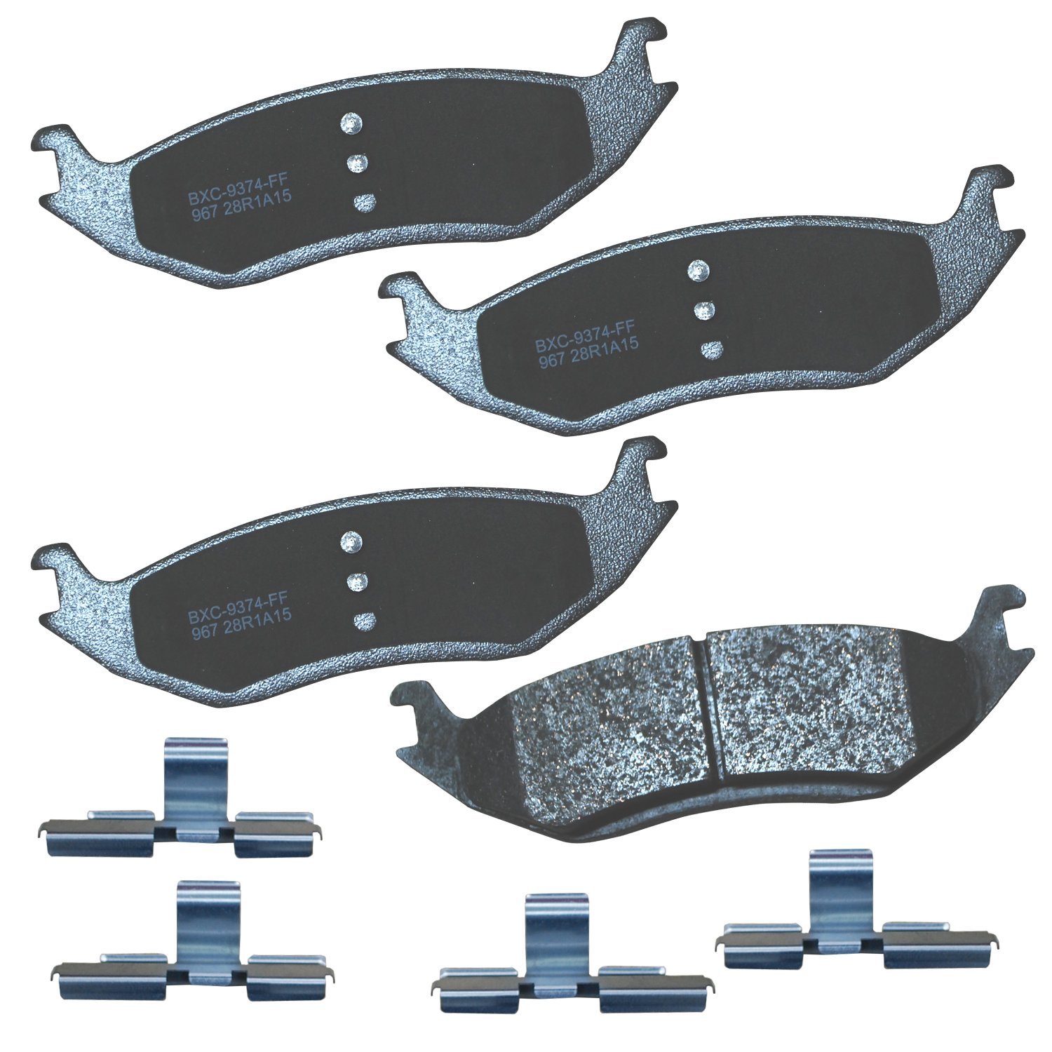Bendix Premium SBC967 Ceramic Rear Brake Pads for Chrysler Aspen 2009-2007, Dodge Durango 2009-2003, Ram 1500 2010-2002, Ram 1500 Van 2003, Ram 1500 2018-2011, 1500 Classic 2023-2019