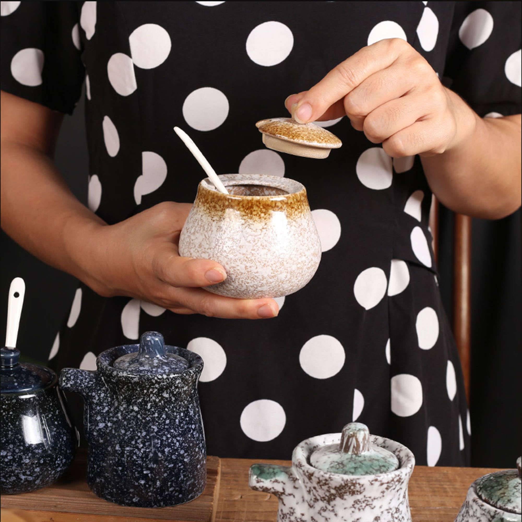 CHILDIKE Keramik Kaffeeservice Set - Sahnekännchen & Zuckerdose 237ml