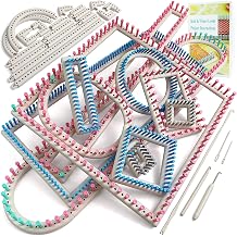 UCDRMA Upgraded Large Adjustable Loom Knitting Kit with Removable-pegs, Up to 132 Sizes & Shapes Weaving Knitting Loom for Blankets/Scarves/Hats, Beginners Infinity Crochet Loom Kit with Instructions