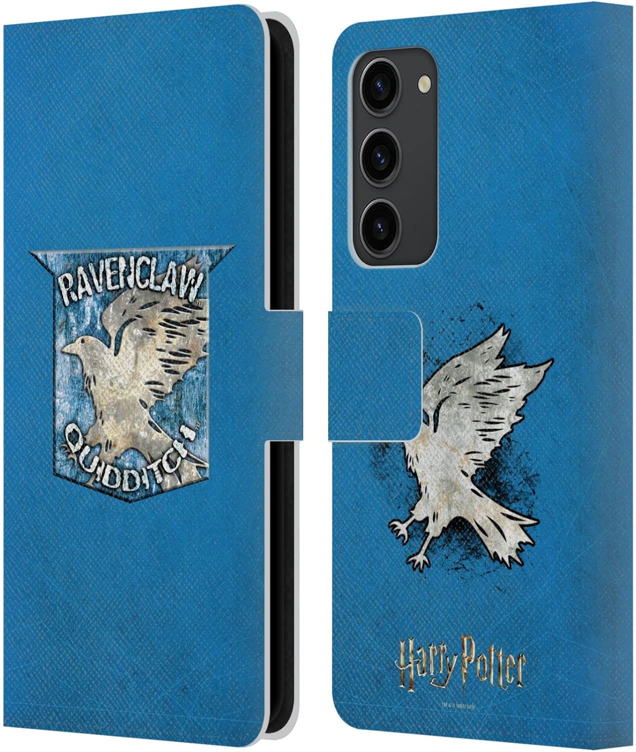 Head Case Designs Officially Licensed Harry Potter Ravenclaw Quidditch Badge Prisoner of Azkaban V Leather Wallet Case Compatible with Samsung Galaxy S23+ 5G