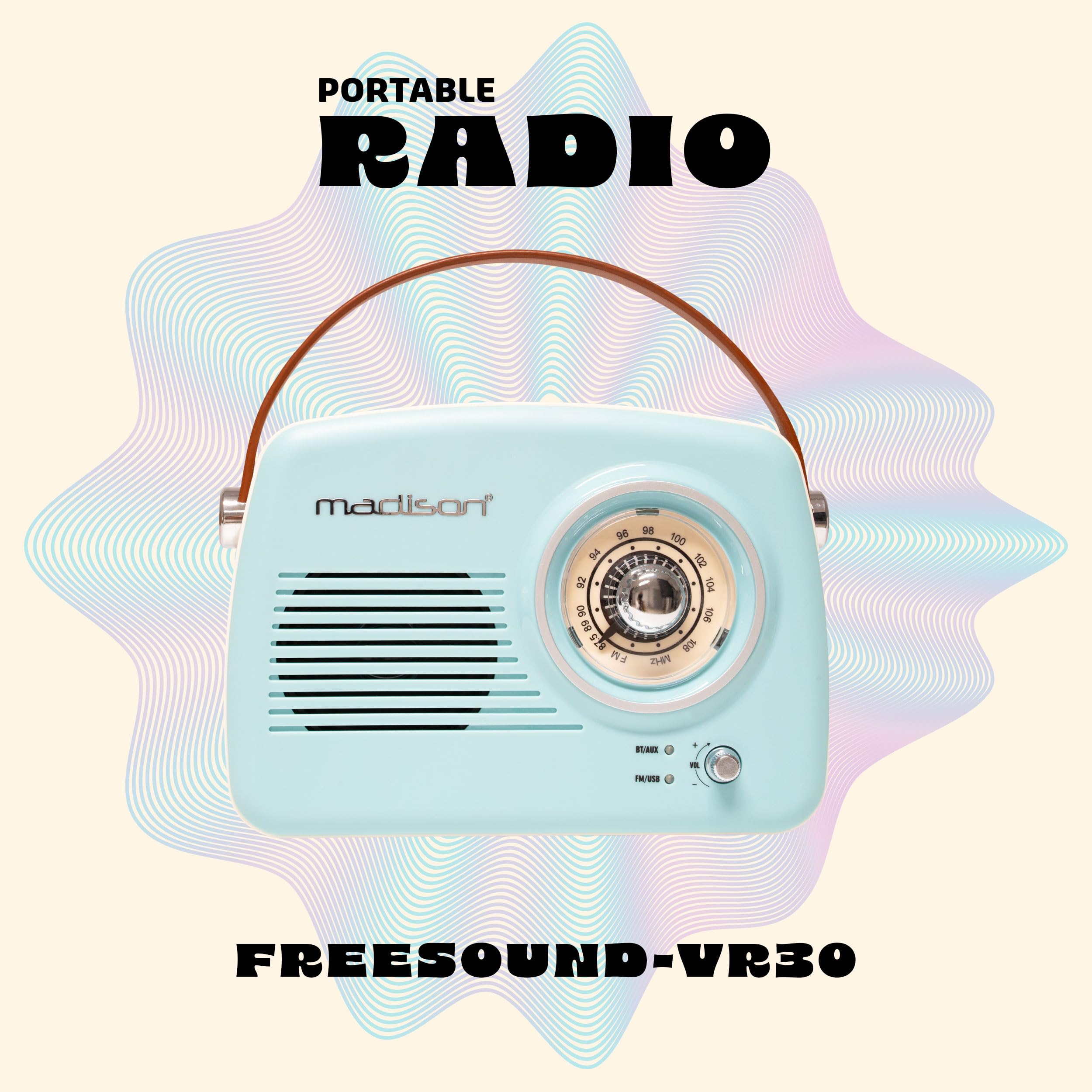 Madison - Radio Vintage Autonome Bluetooth - FM FREESOUND-VR30 30W