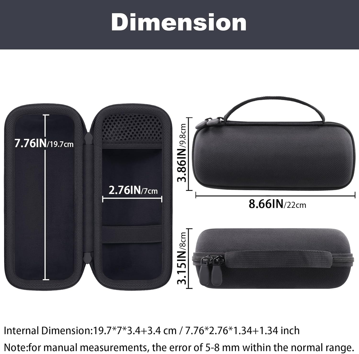 khanka for JBL Grip Mobile Speaker Hard Storage Case,Travel Carrying Case for JBL Grip Bluetooth Speaker (Black) - Image 6