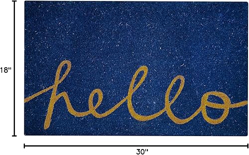 Miniatura 7 de Blue Hello Coir - Tapete resistente de 18 x 30 pulgadas, para interiores y exteriores, resistente al agua, fácil de limpiar, para entrada, garaje,