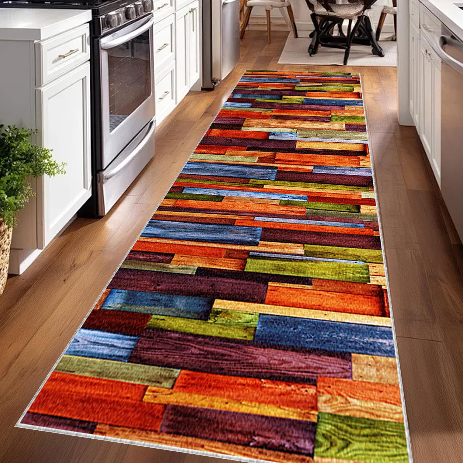 Alfombras de Pasillo Larga Alfombra Corredor Antideslizante Lavable Alfombra Cocina Alfombras de área Felpudo Alfombra Comedor Pasillo Entrada Lavanderia Salón Dormitorio Alfombrillas 70 x 500 cm