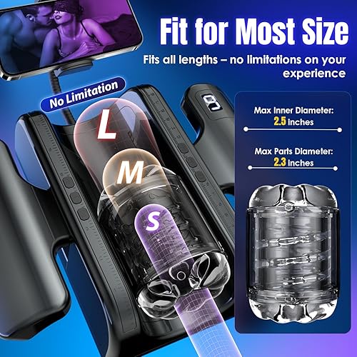 Miniatura 15 de EINSEO Masturbador masculino interactivo AI - Juguetes sexuales masculinos para adultos, juguetes sexuales masculinos con 7 modos de empuje y 7