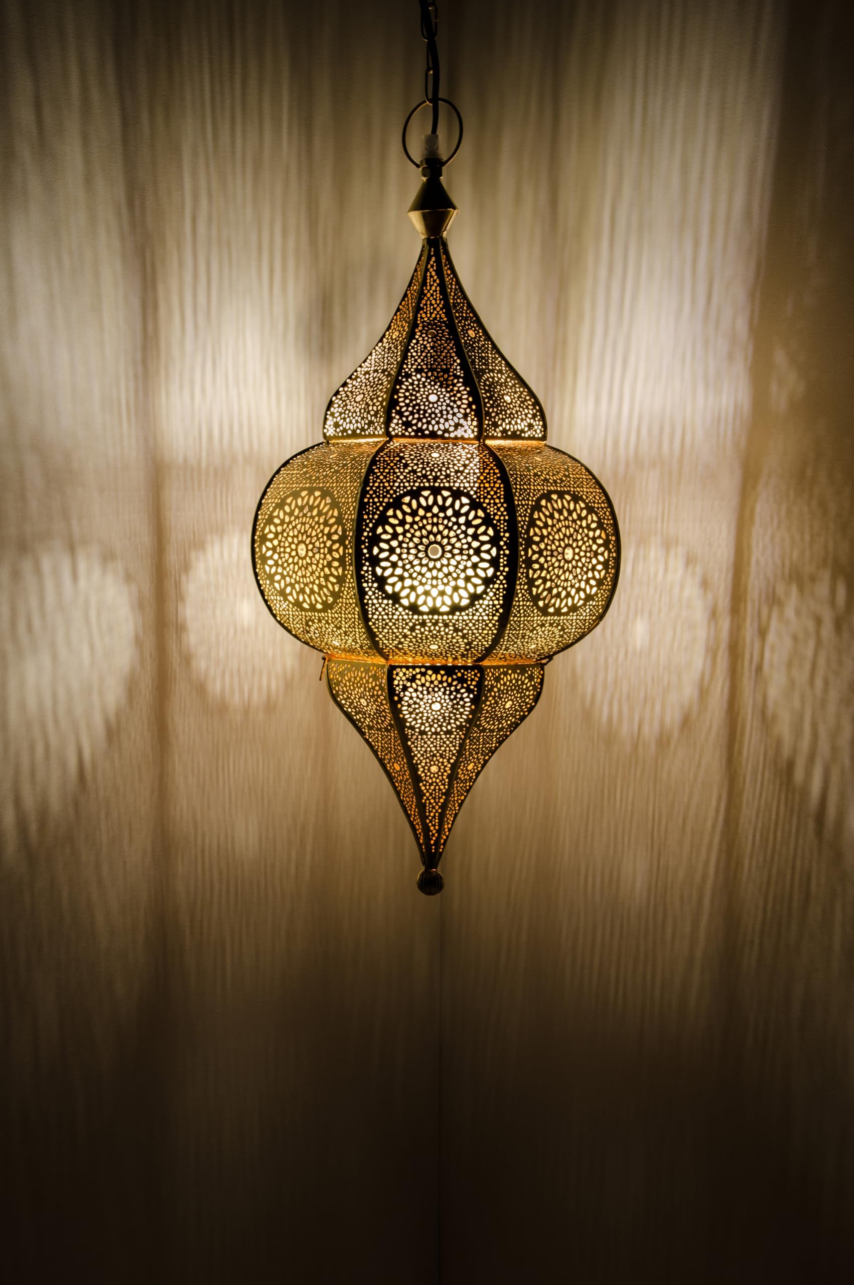 Marrakesch Lampe de plafond orientale indienne Malha Gold