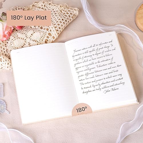 Miniatura 4 de CAGIE Cuaderno rayado para mujeres y niñas, diarios de lino de tapa dura A5 para escribir 256 páginas, diario estético para mujer, regalos de 8.3 x