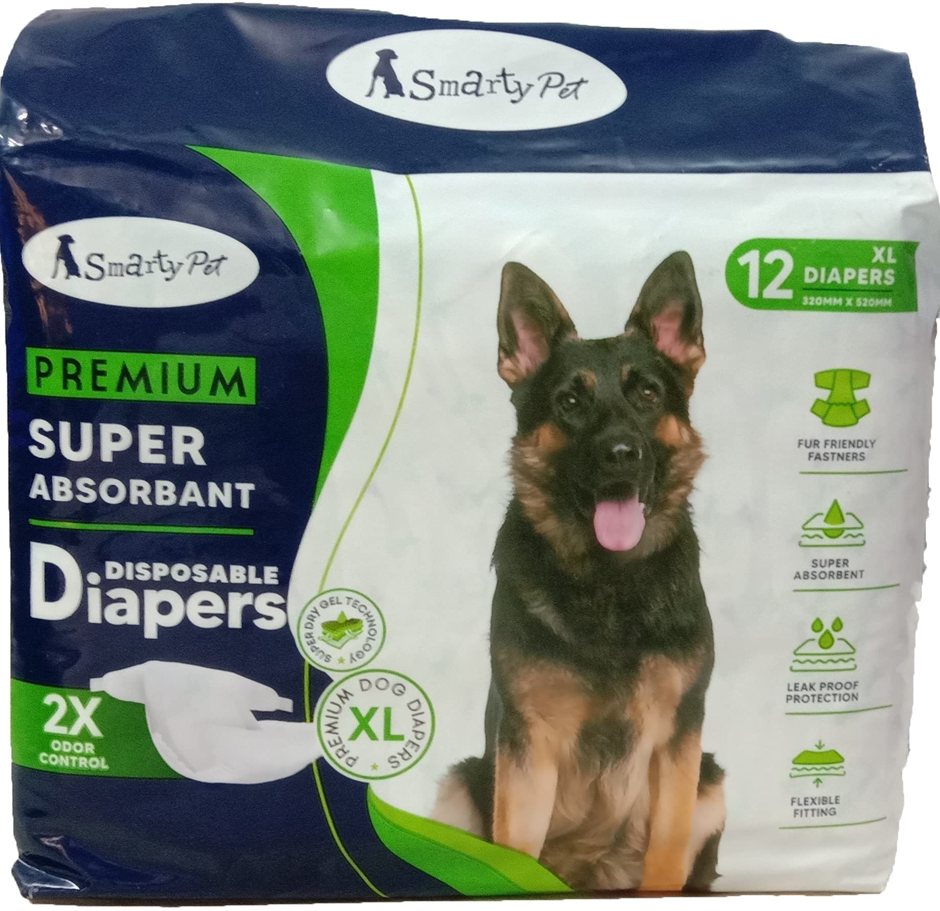 Smarty Pet Disposable Pet Diapers for Dogs & Puppies (Xtra Large, 320mm X 520mm, 12 pcs) (B08MV1Z2KG) Amazon Price History, Amazon Price Tracker