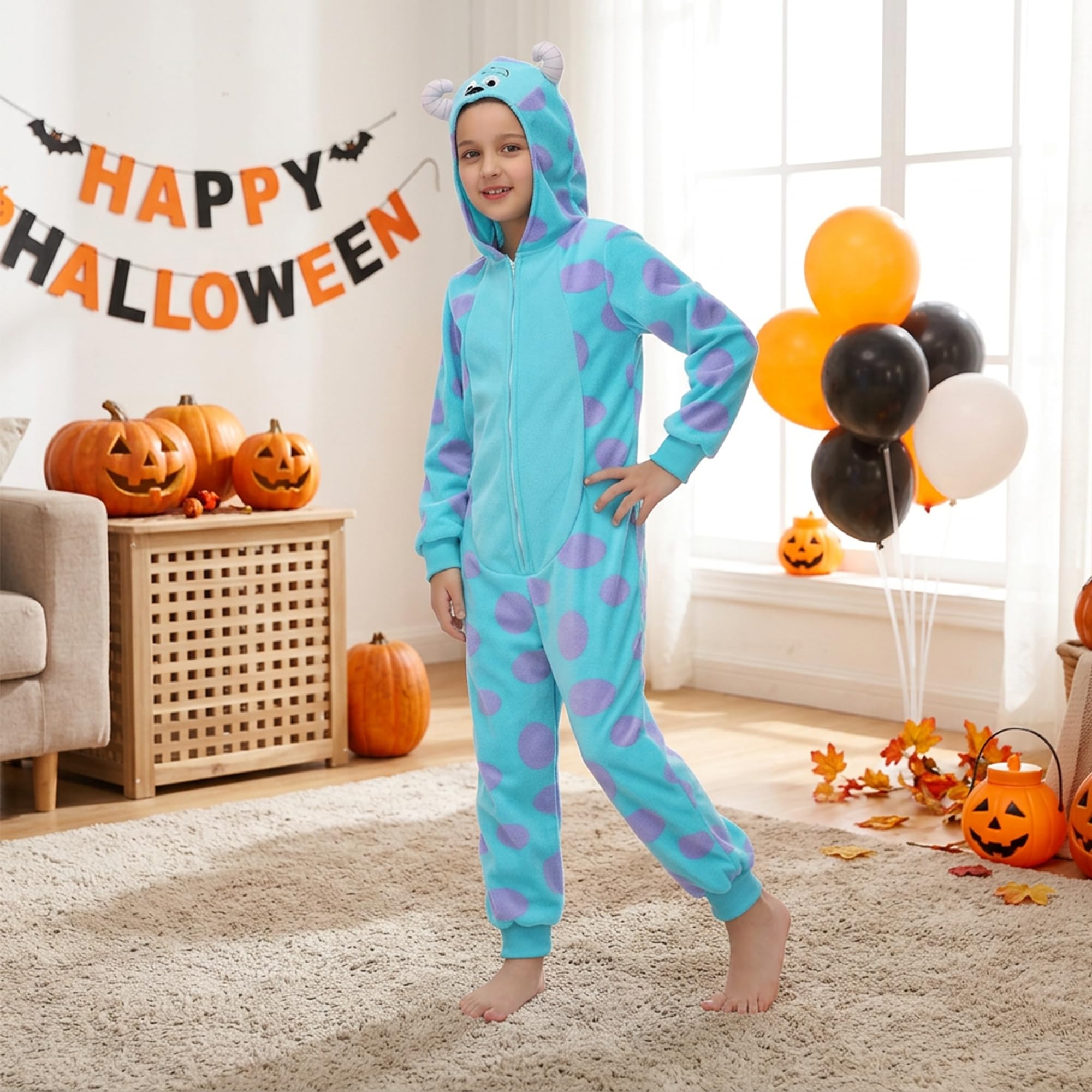 Sincere Party Disfraz de monstruo azul para niños, mono de animal cálido y suave para niños unisex