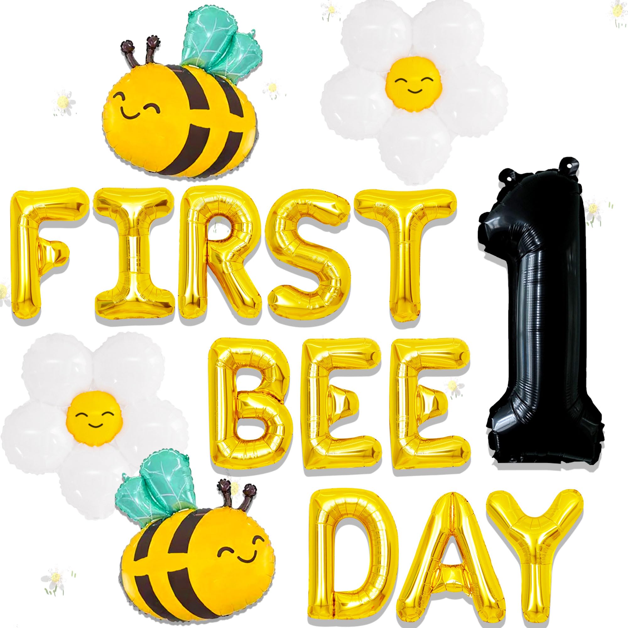 JeVenis First Bee Day Decoration Happy 1st Bee Day Balloon So Sweet to Bee One Backdrop Fun to Bee One Bumble Bee First Birthday Decoration