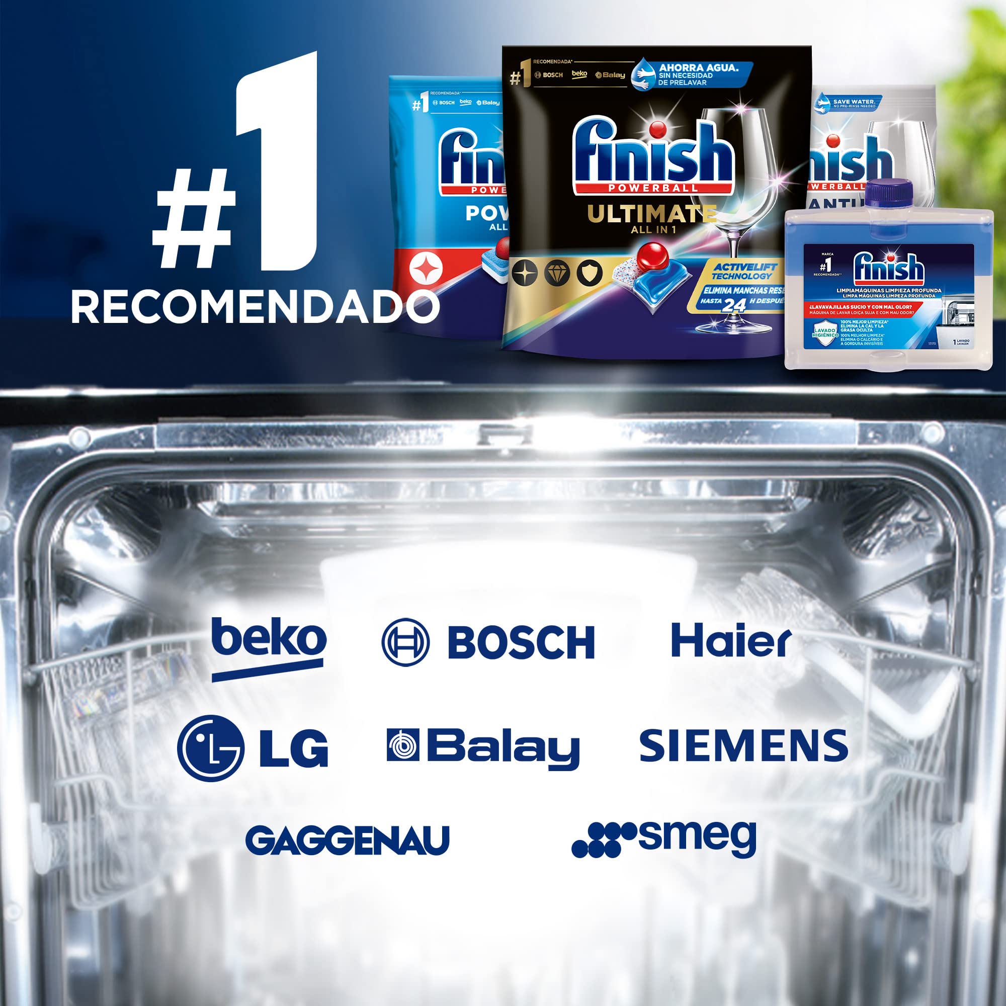 Finish Limpiamáquinas - Líquido para Lavavajillas contra el mal olor, la cal y la grasa - 2 x 250ml