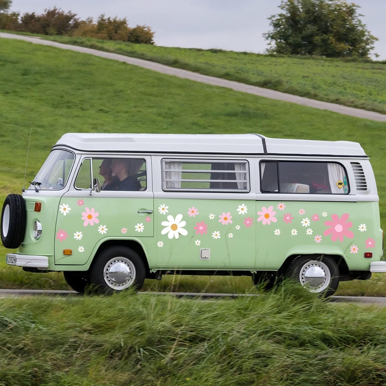 12 Sheets Daisy Stickers 147 Pcs Daisy Flower Car Decals Vinyl Self Adhesive Retro Flower Car Stickers Cling for Bumper Window Laptop Scratch Cover Wall Mirror Truck Decoration(Cute Style) - Image 4