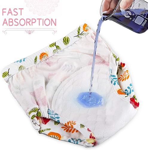 Miniatura 4 de Paquete de 4 pantalones de entrenamiento para ir al baño pequeños, ropa interior de entrenamiento de algodón, talla 2T, 3T, 4T, ropa interior