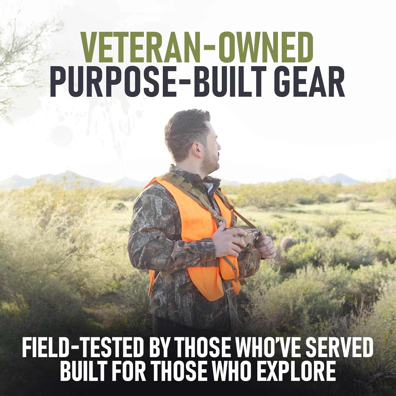 Binocular Harness Chest Pack - Lightweight Hunting Chest Rig with Rangefinder Pouch, MOLLE System Bino Harness for Bow Hunting, Tactical Chest Pack for Men, Veteran Owned Gear, Orange - Image 6