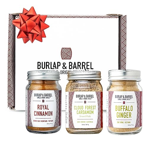 Burlap & Barrel - Juego de 3 especias dulces - Como se ve en Shark Tank! 3 tarros de tamaño completo incluyendo canela real, cardamomo de bosque