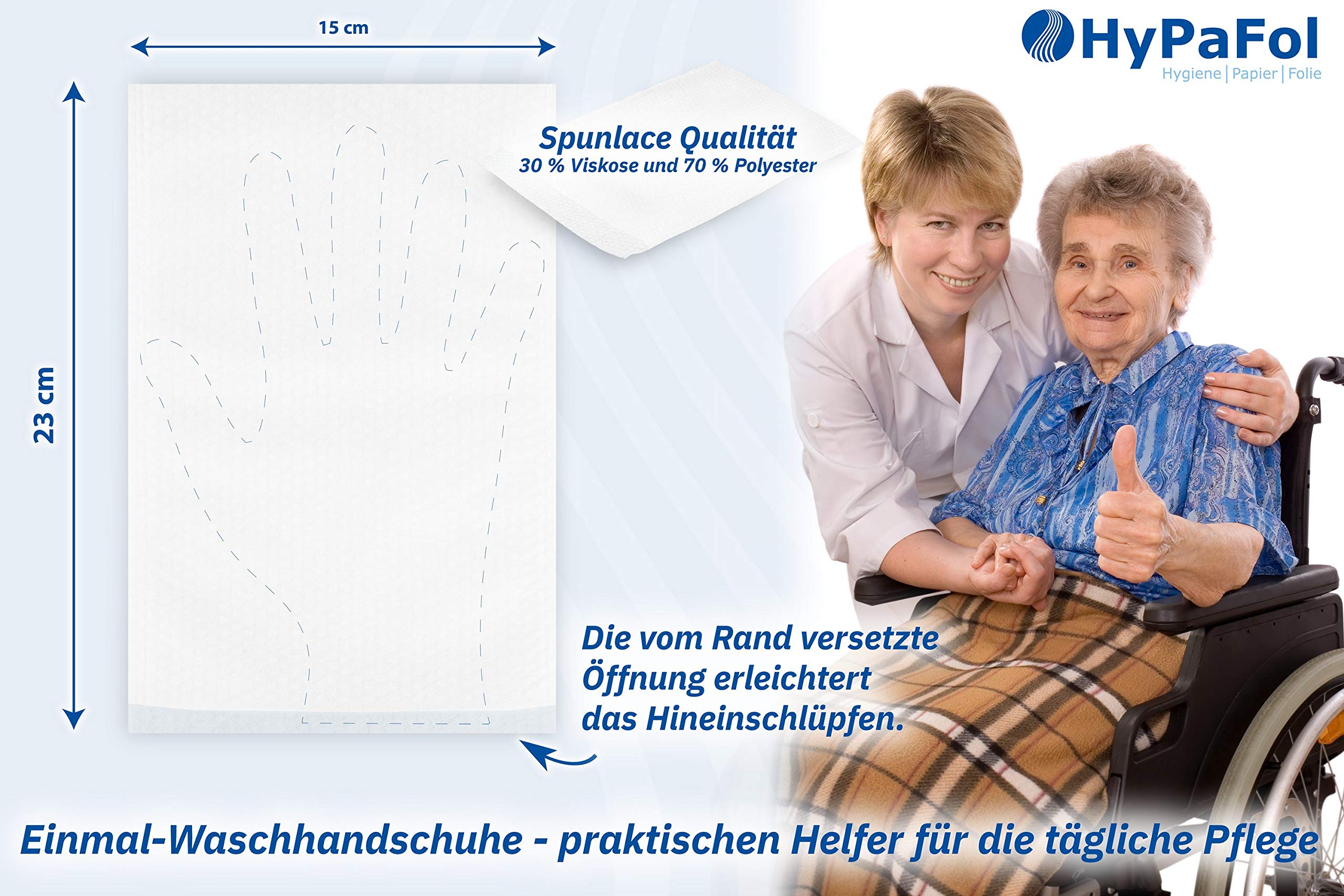 Hypafol Einmal-Waschhandschuhe 2.000 Stk. (40x50) I Einmalwaschlappen für Babys & Erwachsene I hautverträgliche & weiche Einwegwaschlappen aus reißfestem Vliesstoff zur Körper- & Intimpflege I 15x23cm