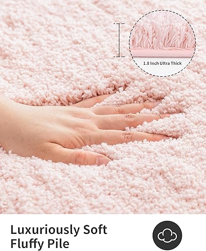 Miniatura 3 de ILANGO Alfombra de baño rosa de Navidad de 24 x 17 pulgadas, antideslizante y súper absorbente, extra gruesa, suave, lavable para el suelo, alfombra