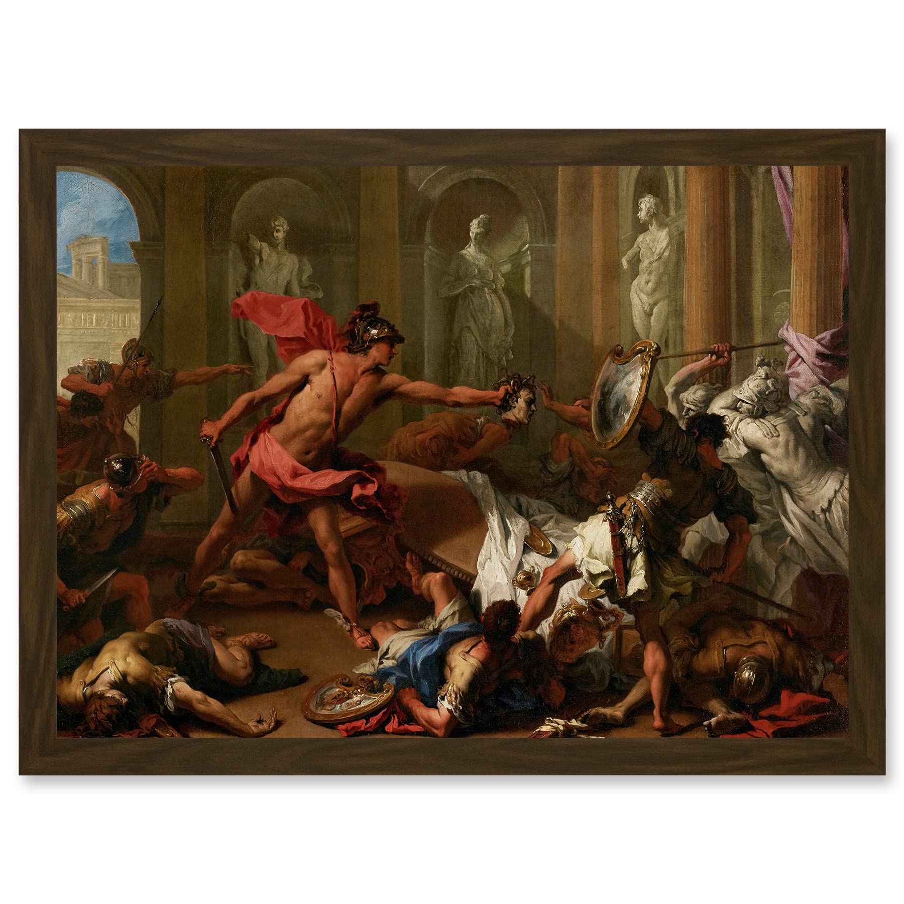 Artery8 Ricci Perseus Phineus Head Medusa Gorgon Greek Myth Painting Artwork Framed Wall Art Print A4