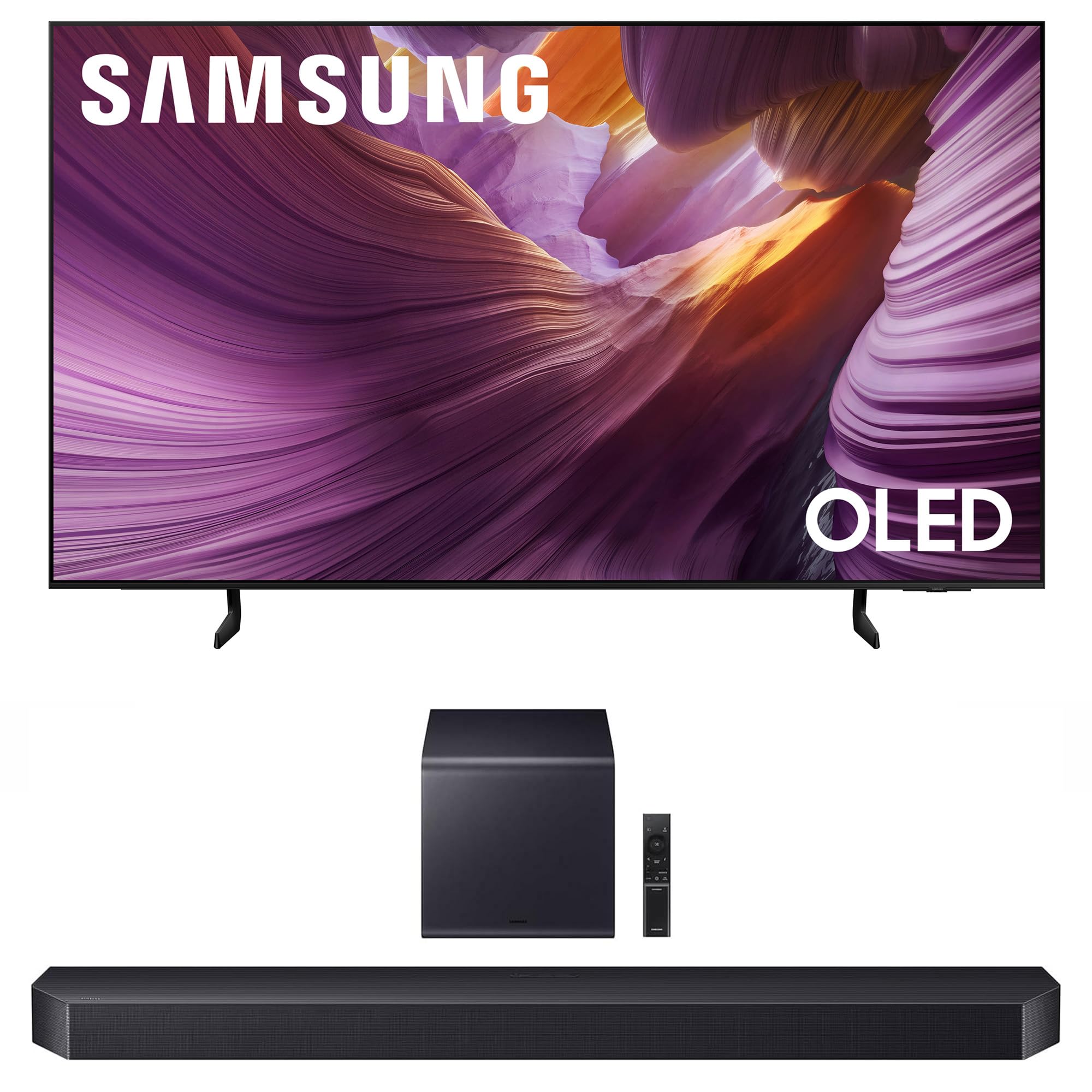 Samsung QN77S85FAEXZA 77 Inch OLED HDR 4K Smart TV with a HW-Q900F Q Series Soundbar 7.1.2 Ch Subwoofer (2025)