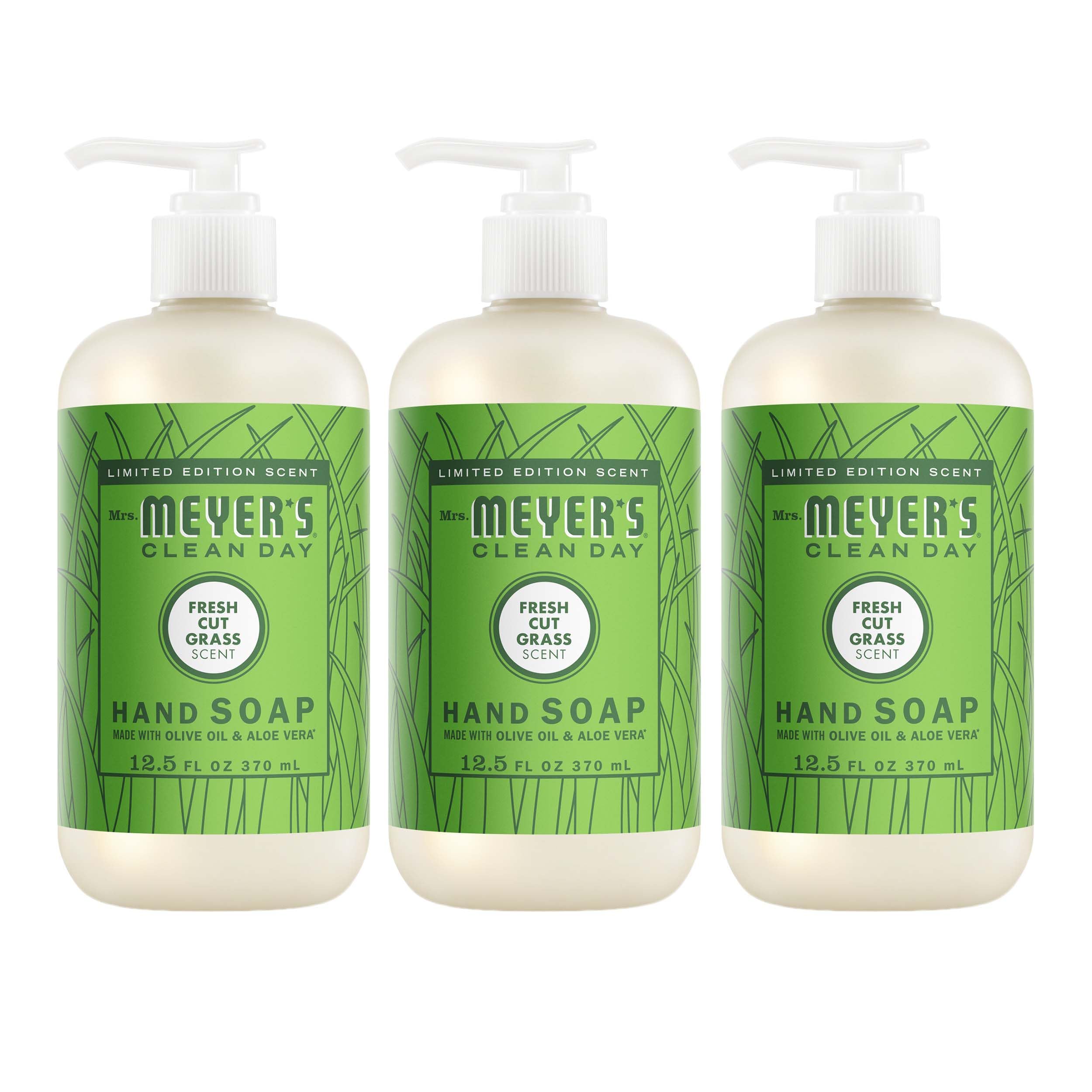 MRS. MEYER'S CLEAN DAY Liquid Hand Soap, Fresh Cut Grass, 12.5 oz, 3 Pack