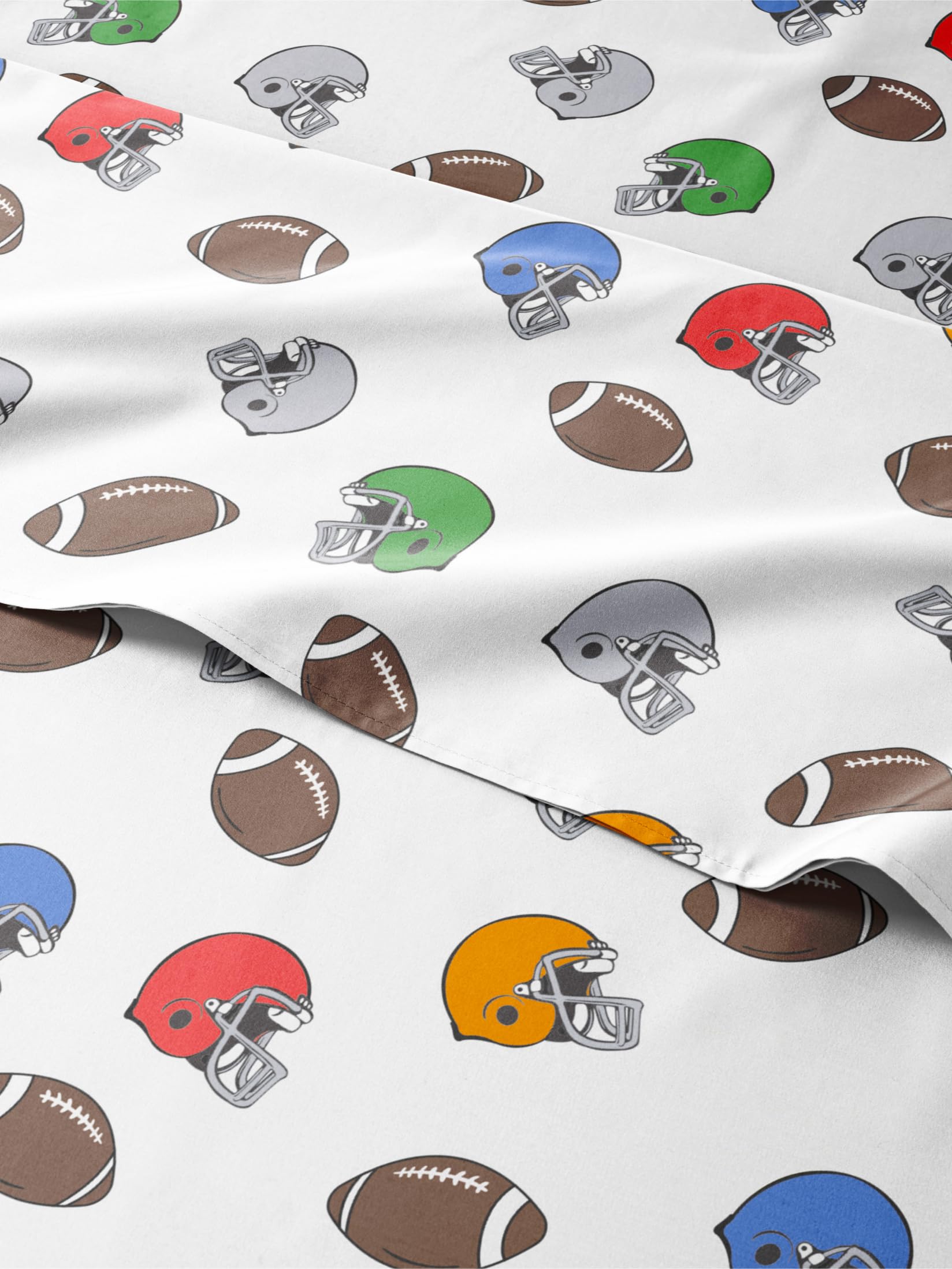 Kids Twin Size Football Bed Sheets - 3 Piece Kids Football Sheet Set