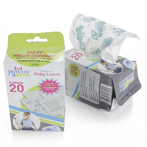 Kalencom Potette Plus - Dispensador de rodillos para asiento de orinal con tinta mágica que desaparece, 20 unidades