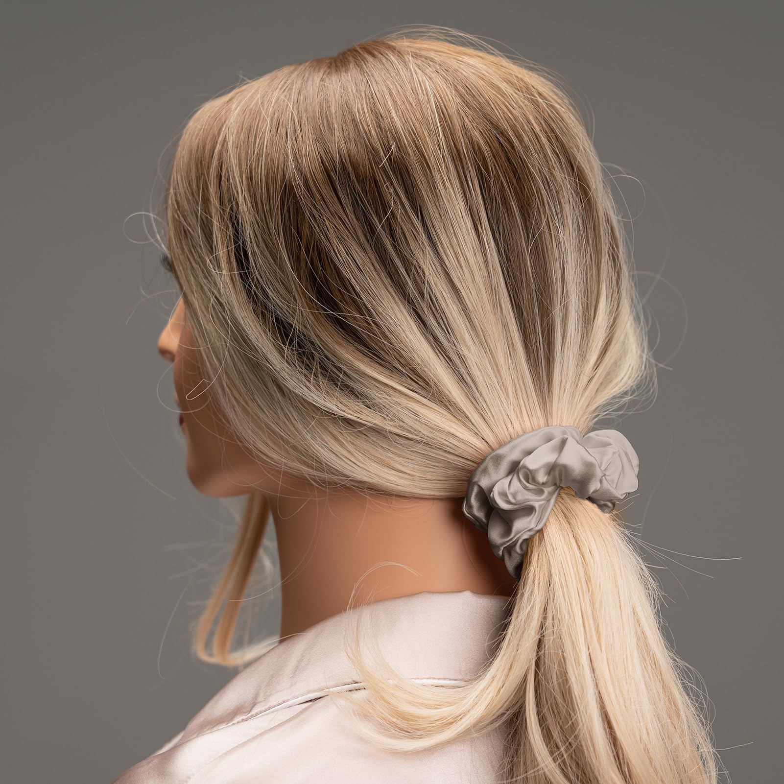 Coleteros de seda para el cabello, 100 % seda de morera