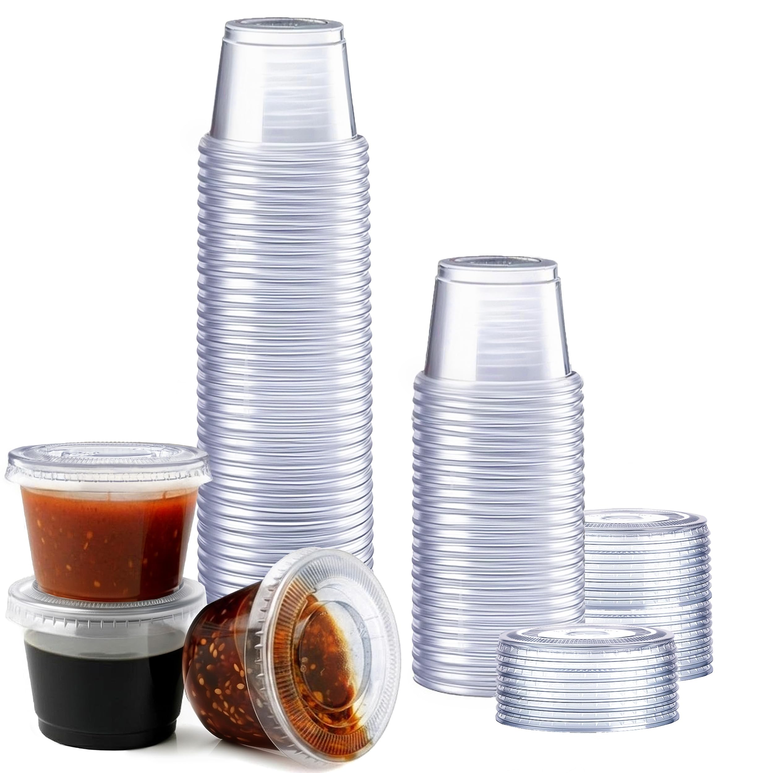 GUSTO 1 oz Jello Shot Cups with Lids [50 Count]