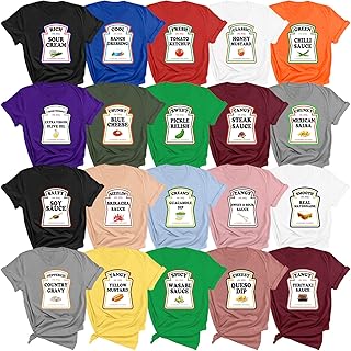 DT POD Ketchup Mustard Mayonnaise Relish Ranch Costume Shirt, Group Condiments Shirts, Halloween 2022 Costume Matching Group T-Shirt, Halloween 2022 Costume Condiments, Medium