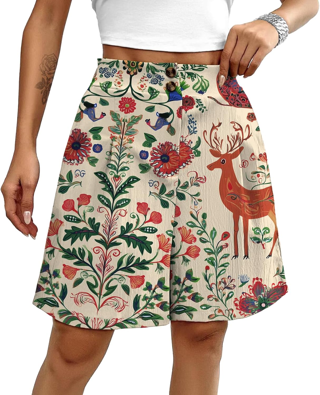 Cute Shorts for Women Summer Trendy Soft and Comfy Pleated Loose Shorts for Women Lightweight Button Wide Leg Pants