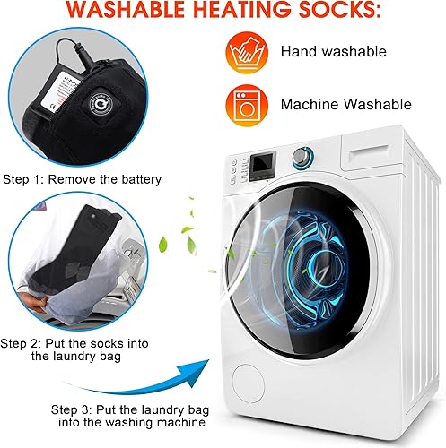 Miniatura 5 de Magnolia Calcetines térmicos para hombres y mujeres, 7.4 V, batería recargable eléctrica, calentadores de pies, calcetines térmicos de esquí de