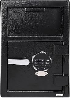 2.26 Cub Digital Depository Business Safe Box, Electronic Security Keypad Cabinet Safes, Drop Slot Safes with 2 Emergency Keys for Cash Bank Bills Mail