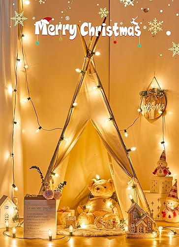 Miniatura 2 de Luces LED vintage C9 de Navidad para exteriores, cadena de luces C9 de 100 pies con 50 bombillas C9 inastillables, luces de árbol de Navidad