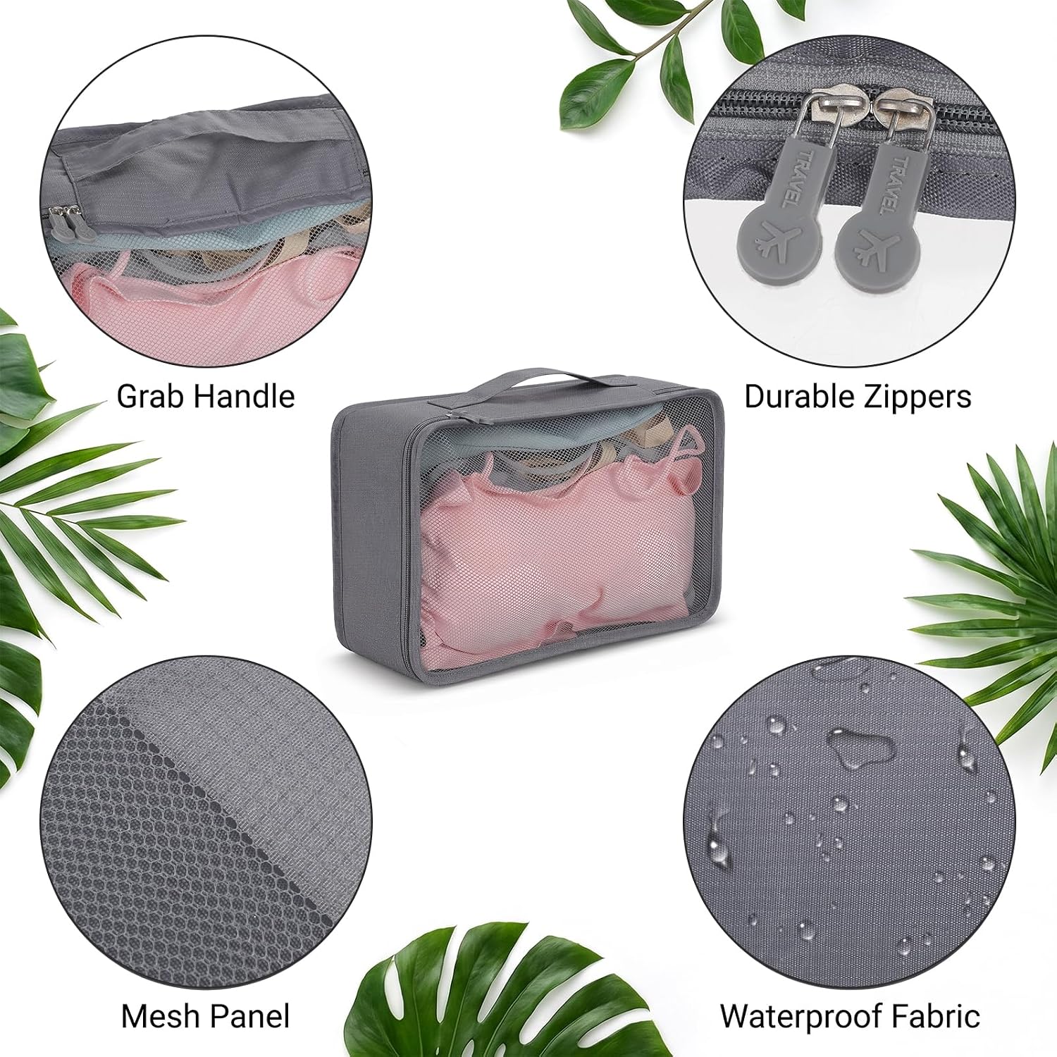 12 Pcs Luggage Organizers for Suitcase Small Packing Cubes for Travel, Grey