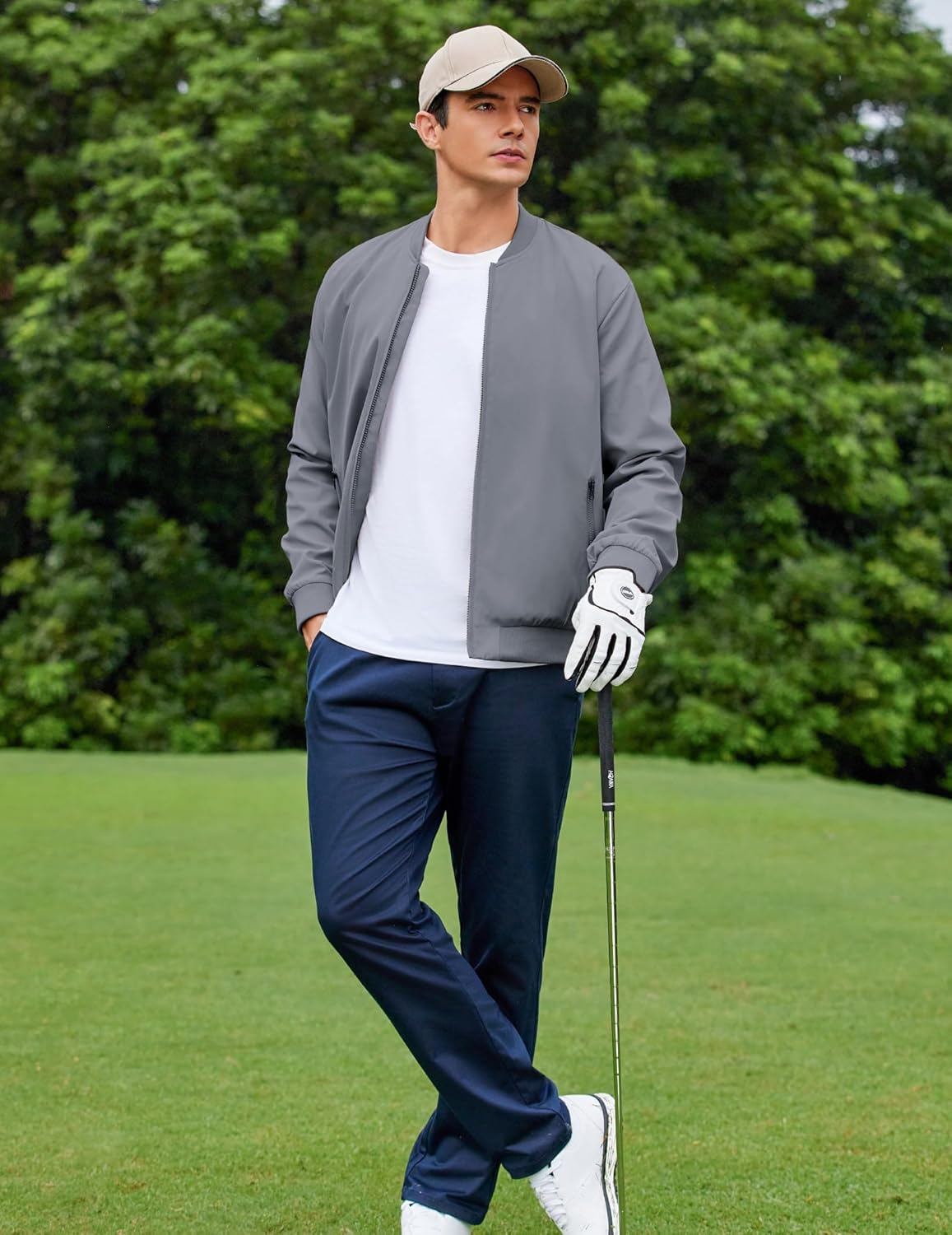 COOFANDY Men's Bomber Jacket Lightweight Casual Stylish Light Flight Jacket Windbreaker Varsity Jackets - Image 3