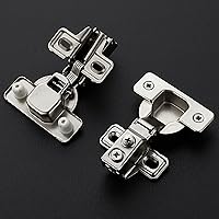 Vista 2 de Ravinte 20 Pack 10 Pairs 1/2 Inch Overlay Brushed Nickel Short Arm Kitchen Cabinet Hinges,Soft Close 105 Degree Concealed Hinges with Screwdriver