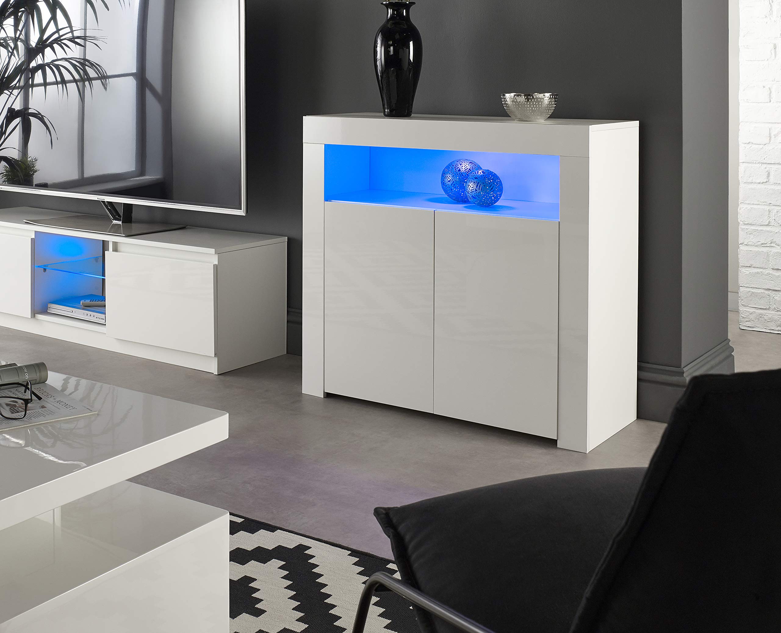 MMT Furniture Designs Ltd Modern White Matt Gloss Buffet Sideboards