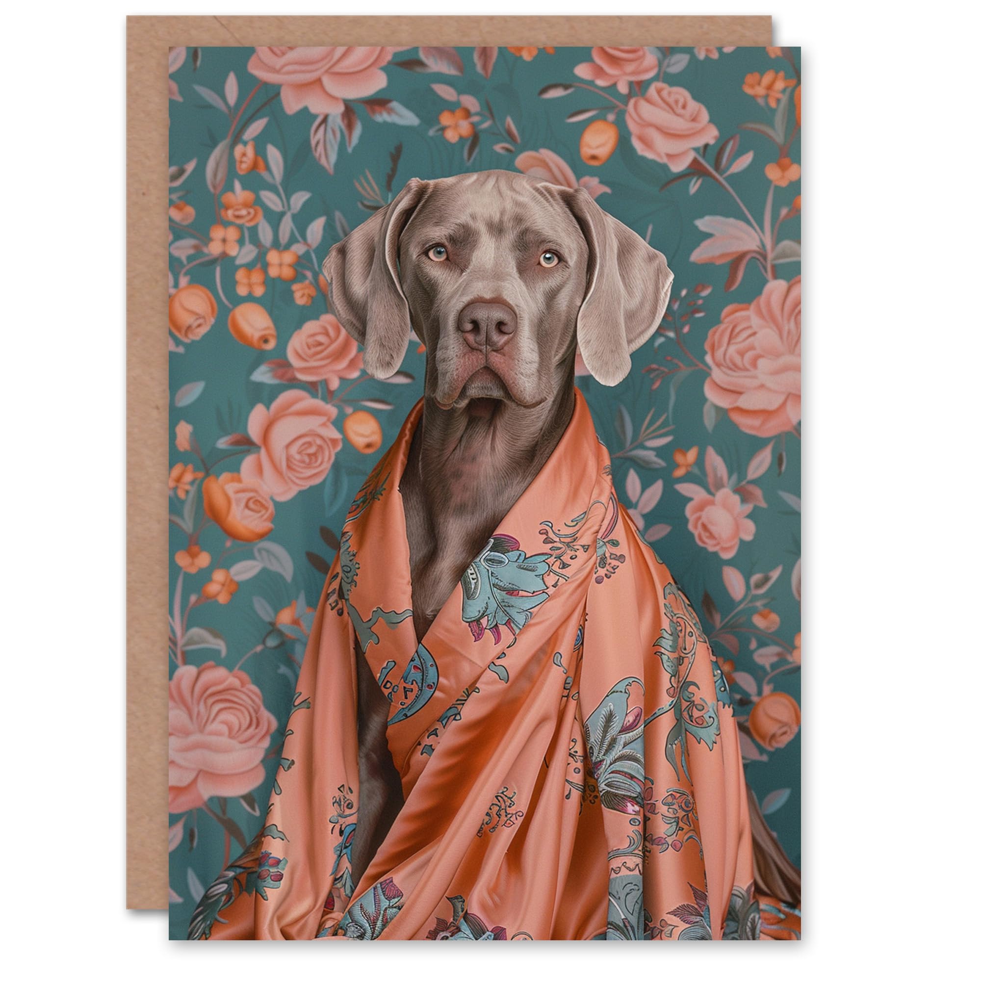 Artery8 Birthday Card German Weimaraner Dog Lover Floral Luxury For Her Gran Sister Niece Daughter Wife Woman Greeting Card