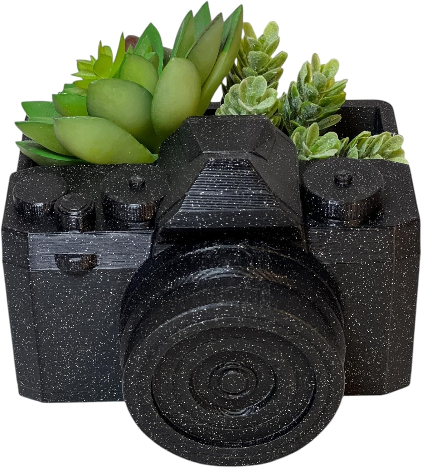 Camera Planter Succulent Home Decor Pot, Photographer Lovers, Indoor Household Planter, Great Gift Ideas (Galaxy Black)