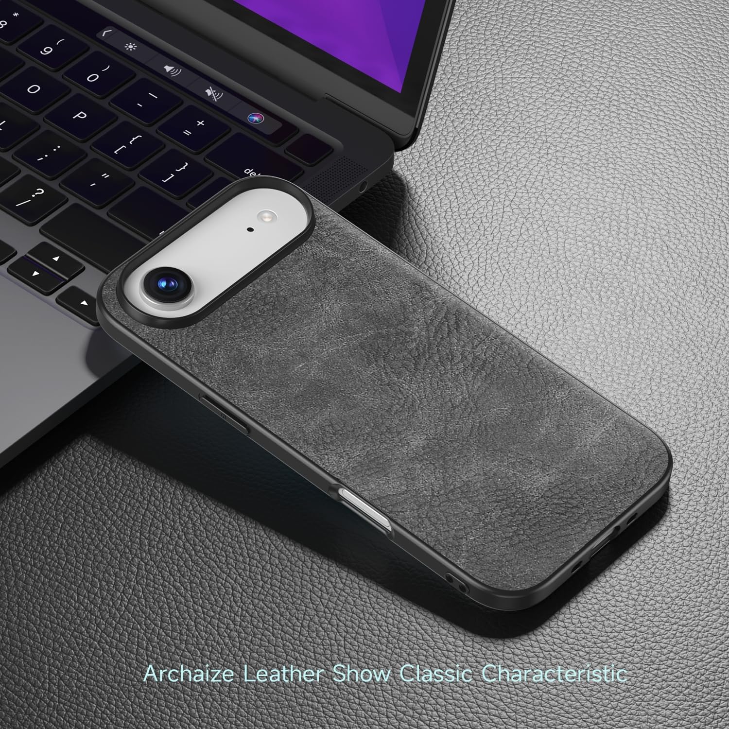 SALAWAT for iPhone Air Case Slim PU Leather Vintage Shockproof Phone Cover Lightweight Premium Soft TPU Bumper Hard PC Hybrid Protective Case for iPhone Air 6.5 inch 2025 (Black) - Image 6