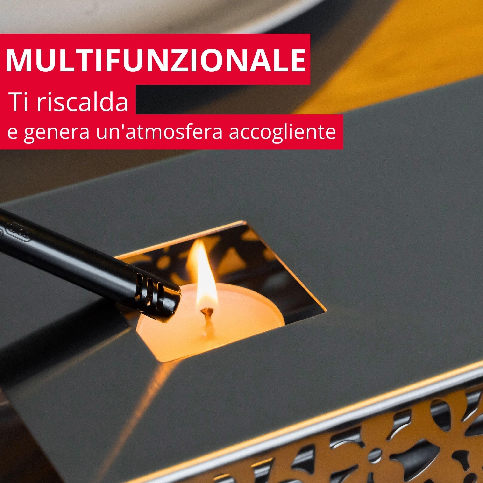Westmark scaldavivande – Piastra riscaldante di alta qualità per mantenere il cibo caldo a tavola con due tea lights, 240 × 120 × 52 mm – Acciaio inossidabile