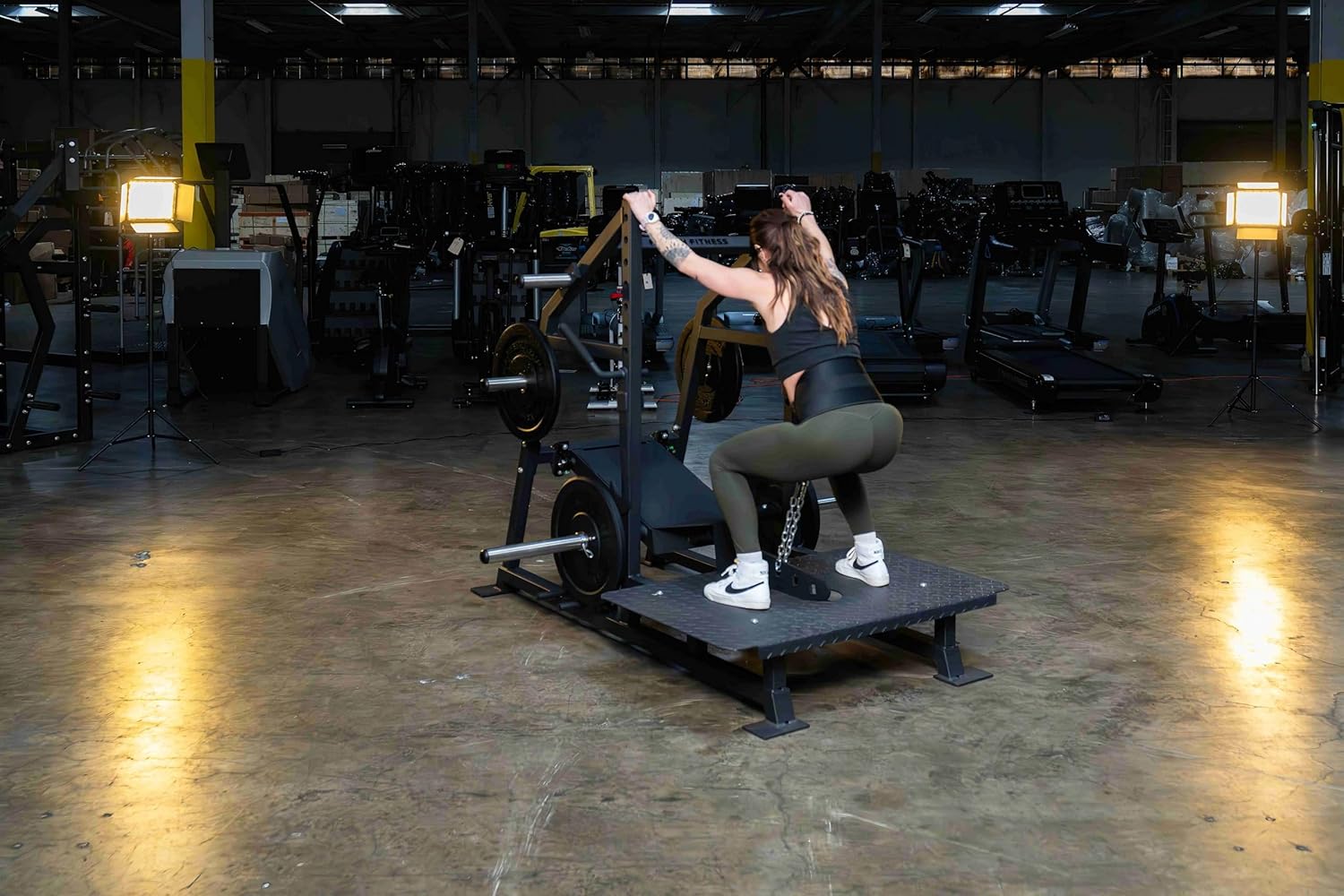 French Fitness PS50 Pit Shark Belt Squat Machine – Heavy Duty Steel Frame, Adjustable Handles & Resistance Band Anchors, 661 lbs Max Capacity for Lower Body Strength Training