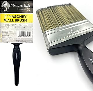 4\" Masonry Paint Brush for Painting Walls - All Round Outdoor Masonary Paint Brush for Brickwork