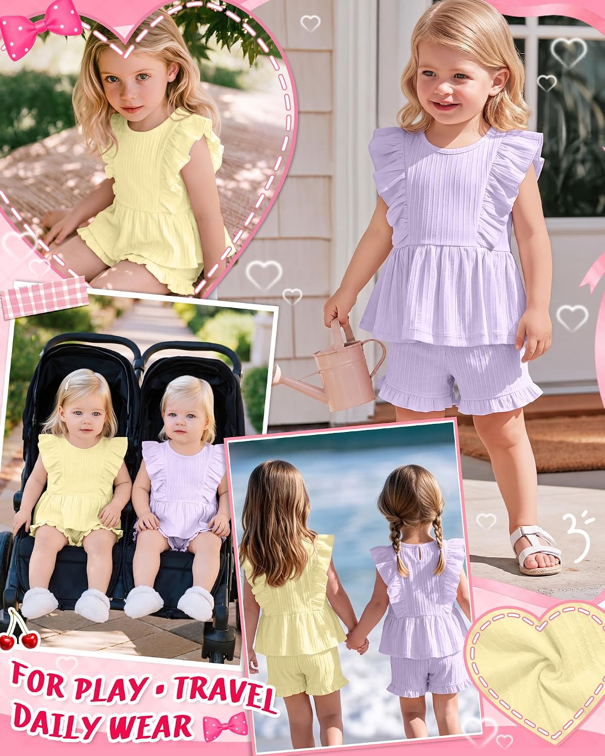 2 Pack Toddler Girls' Summer Outfits